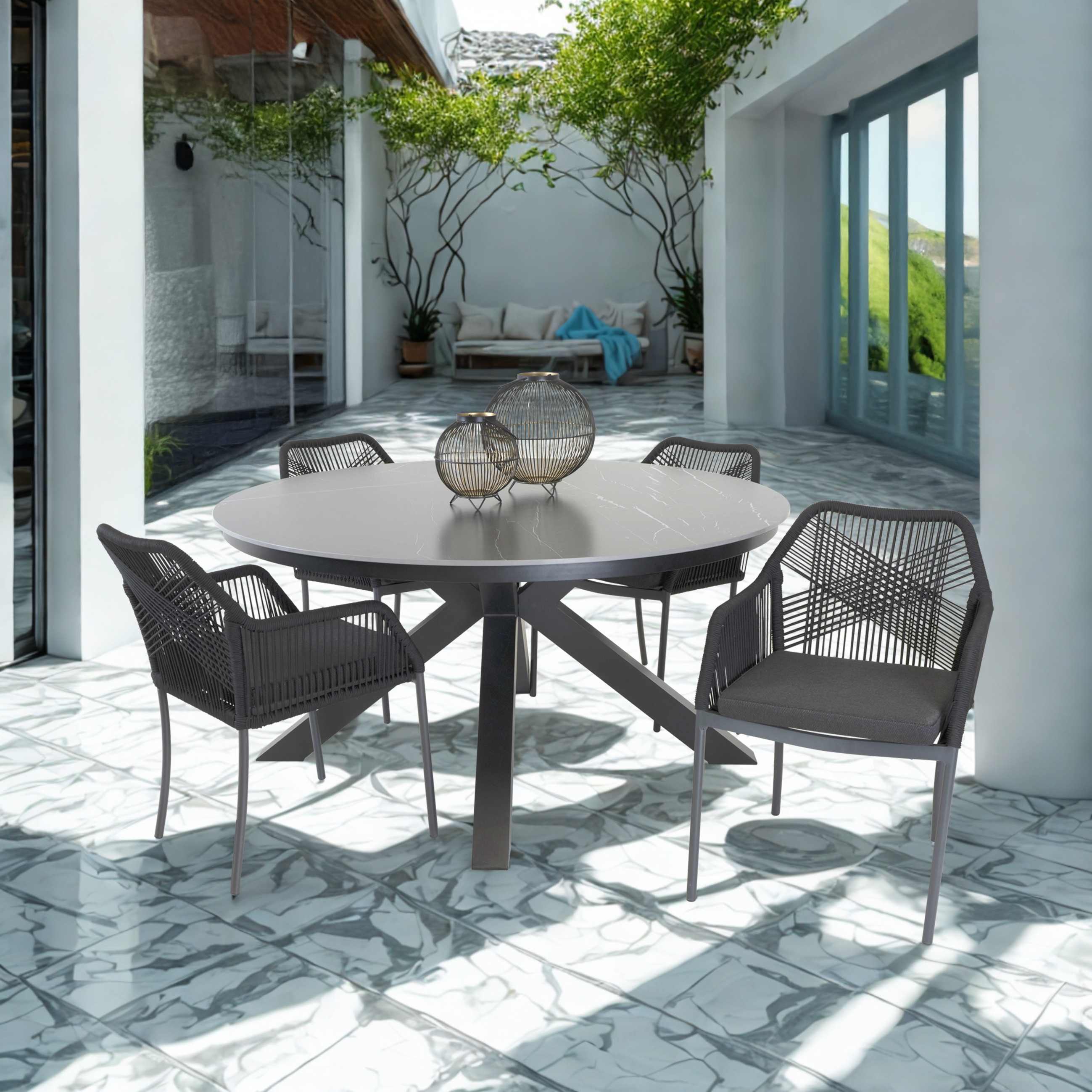 Stapelstoel Akita zwart