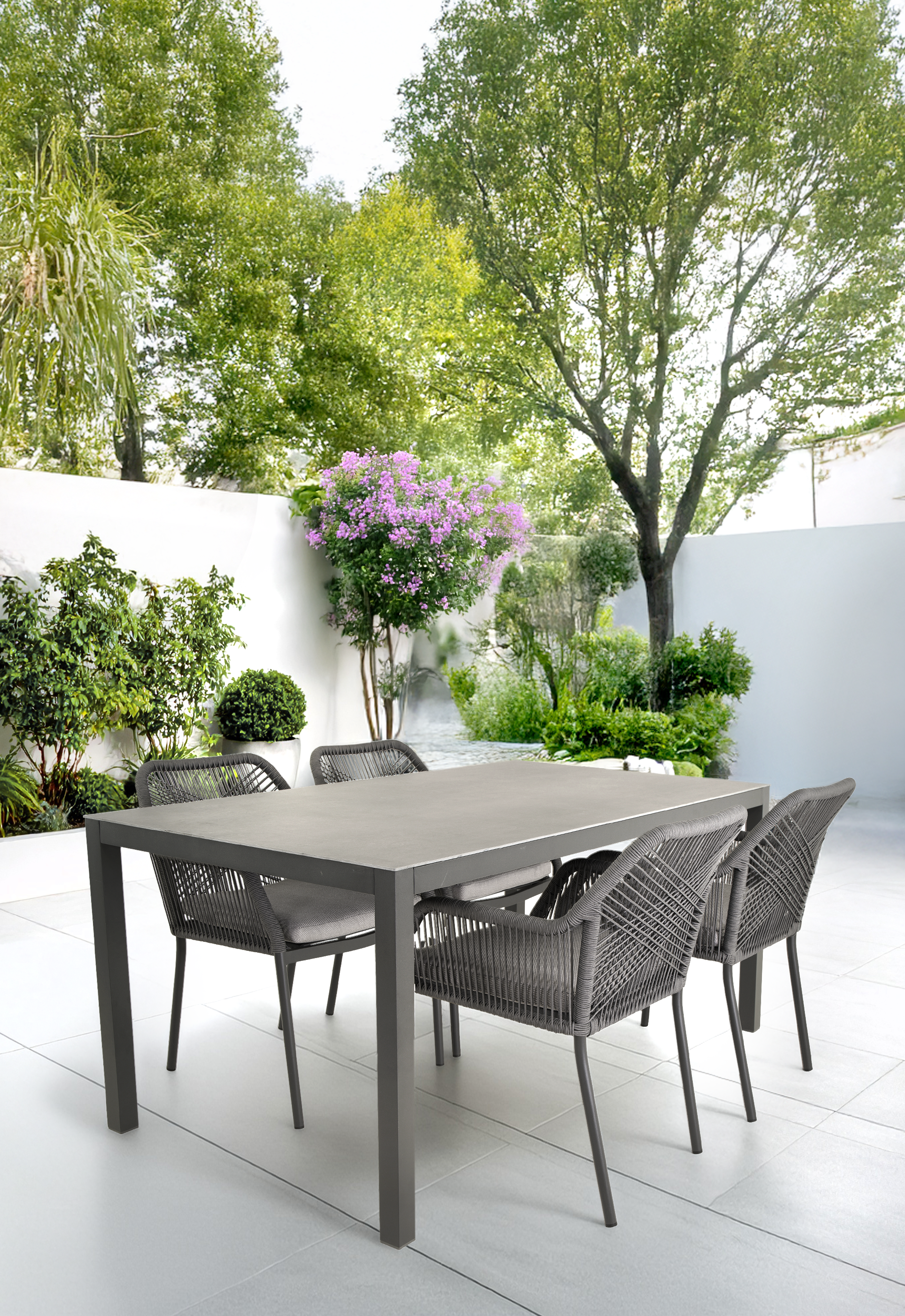 Stapelstoel Akita grijs