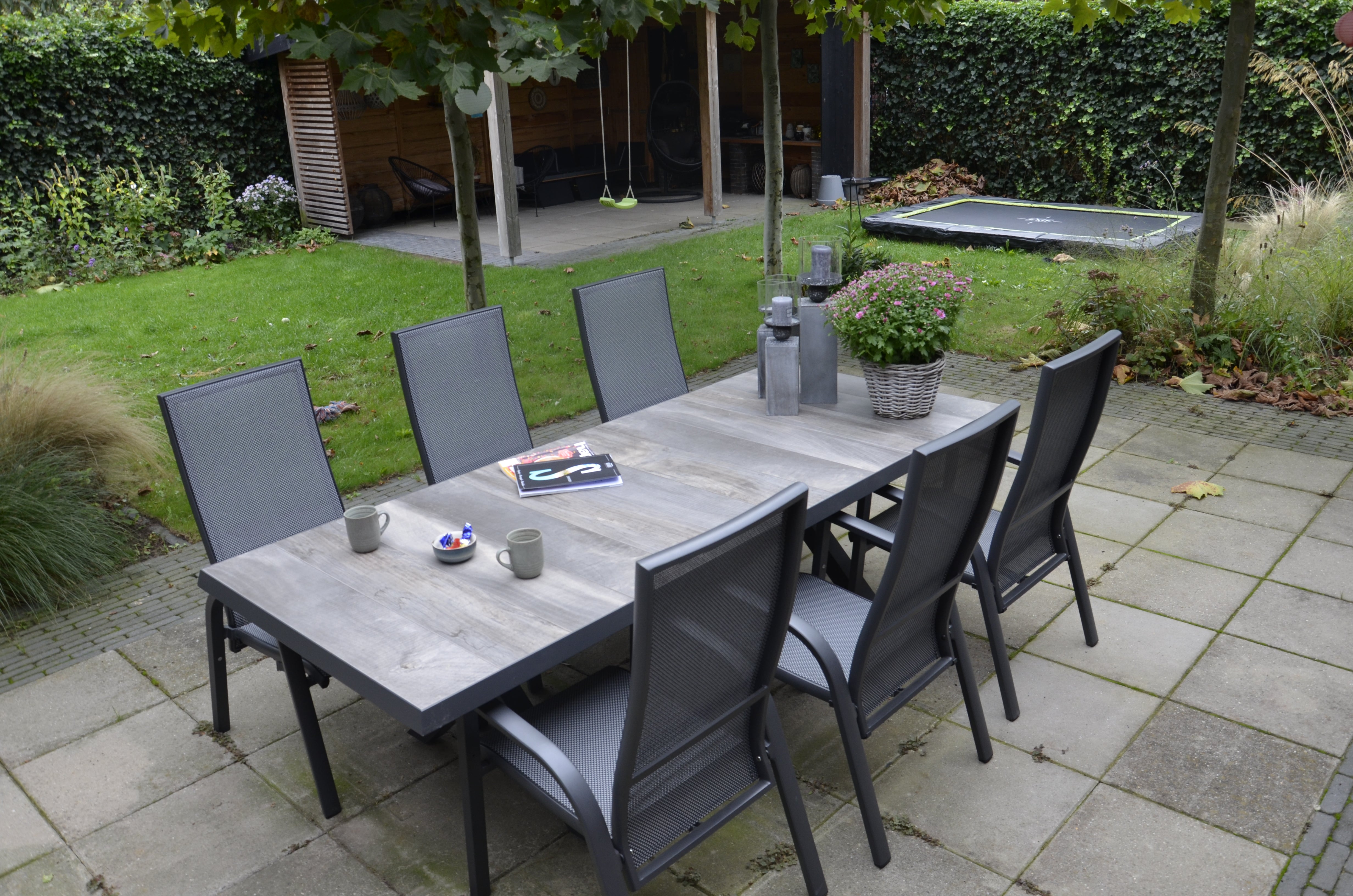 Tafel Castilla Negro met kruispoot 243x103cm