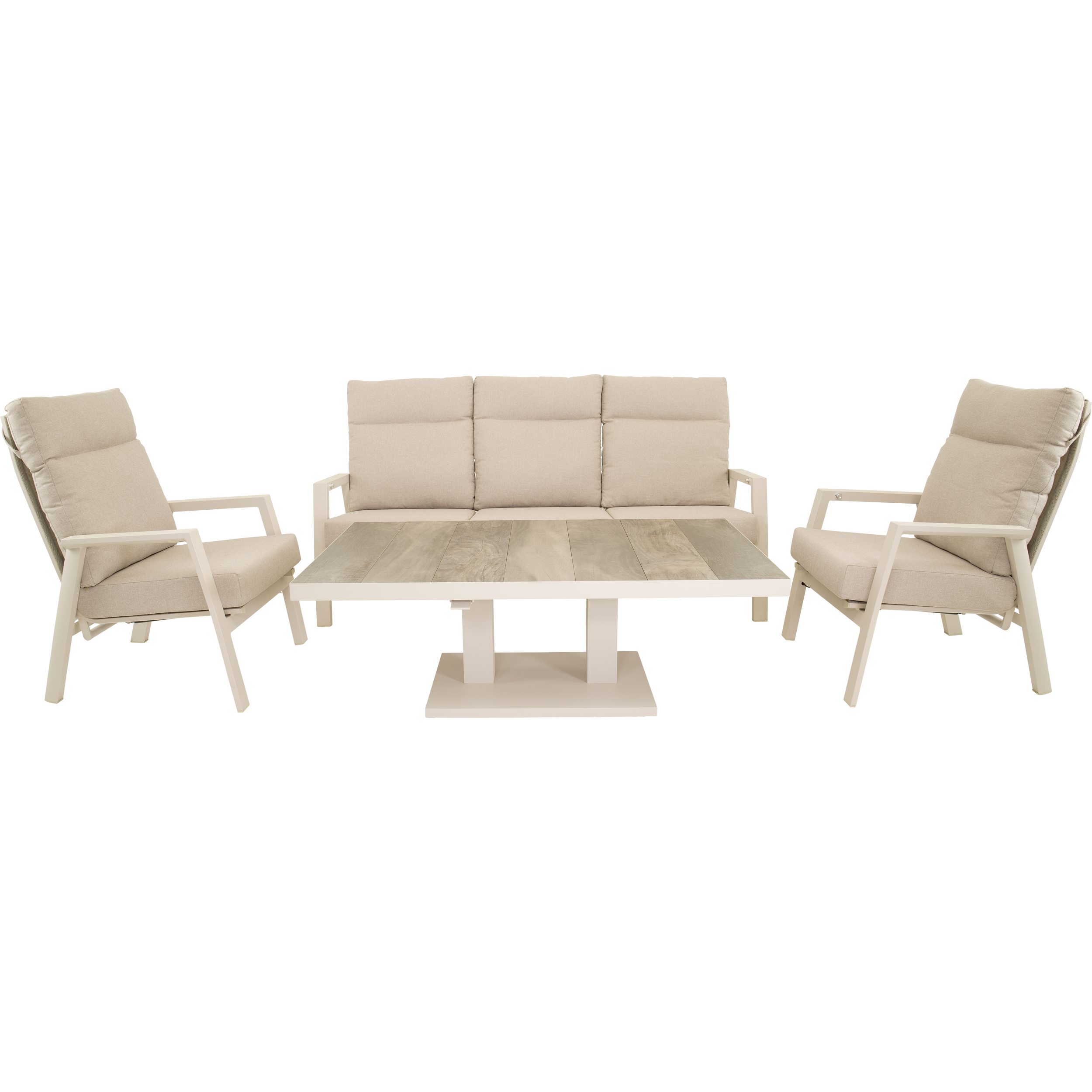Loungetafel verstelbaar Prato Crema 140x85cm