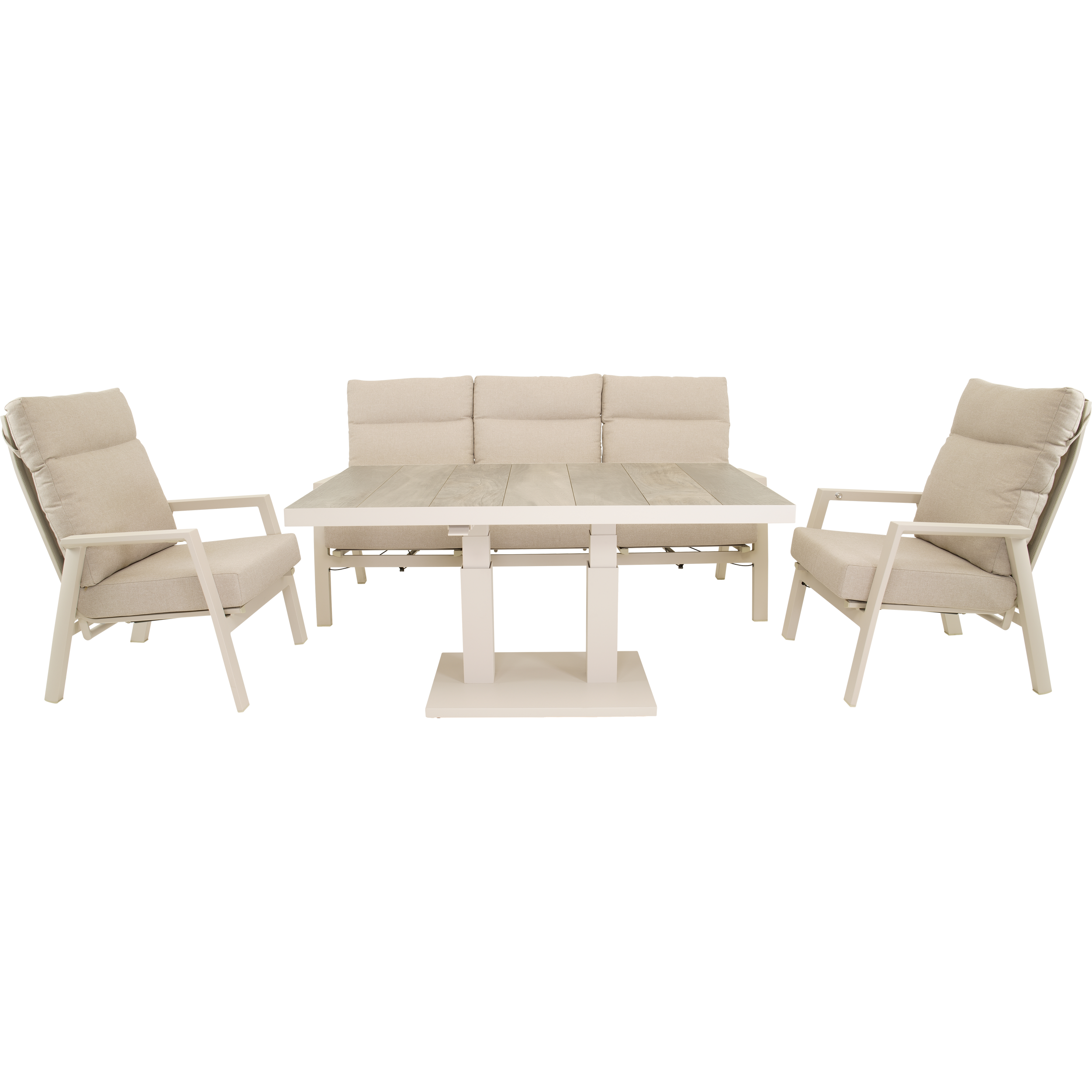 Loungetafel verstelbaar Prato Crema 140x85cm