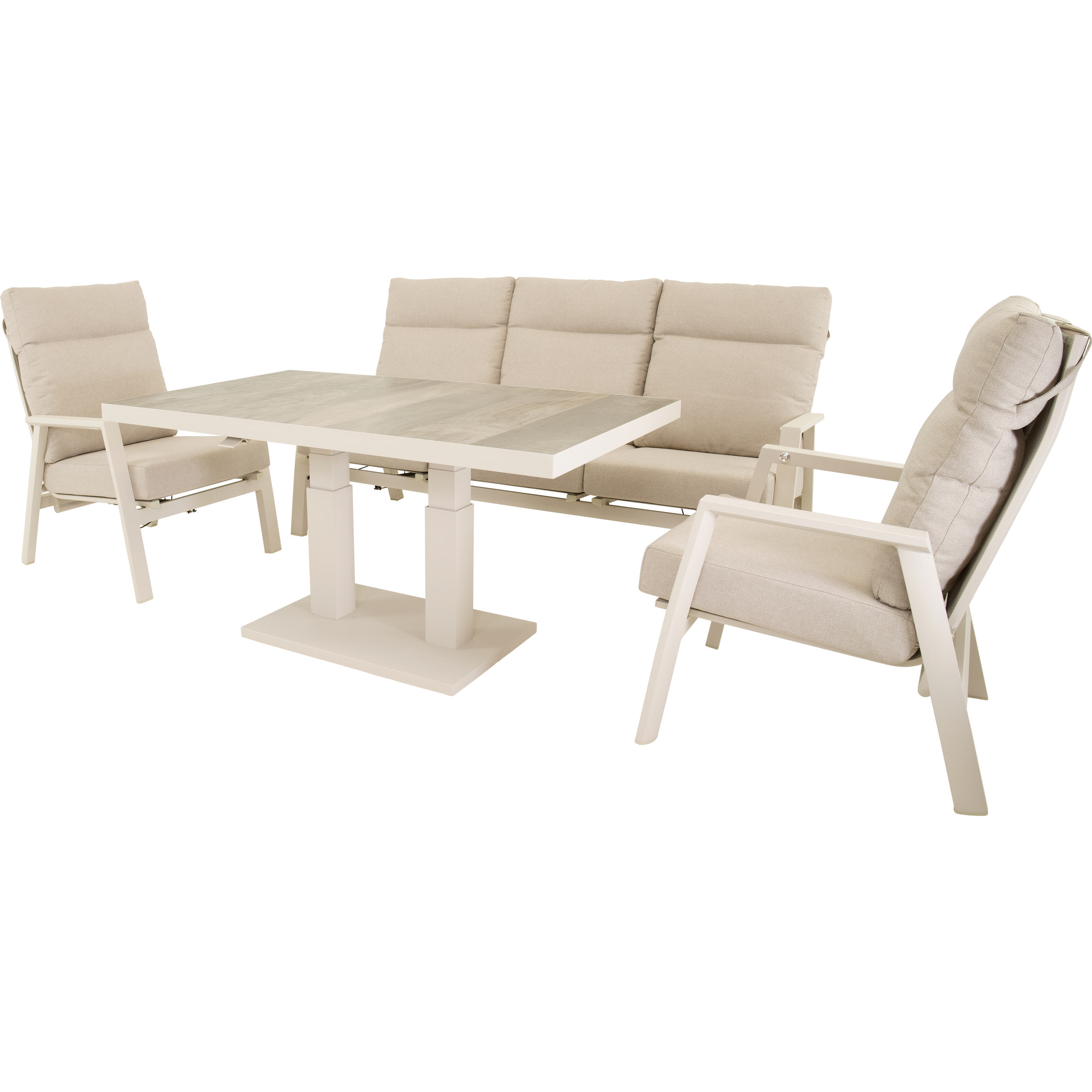 Loungetafel verstelbaar Prato Crema 140x85cm