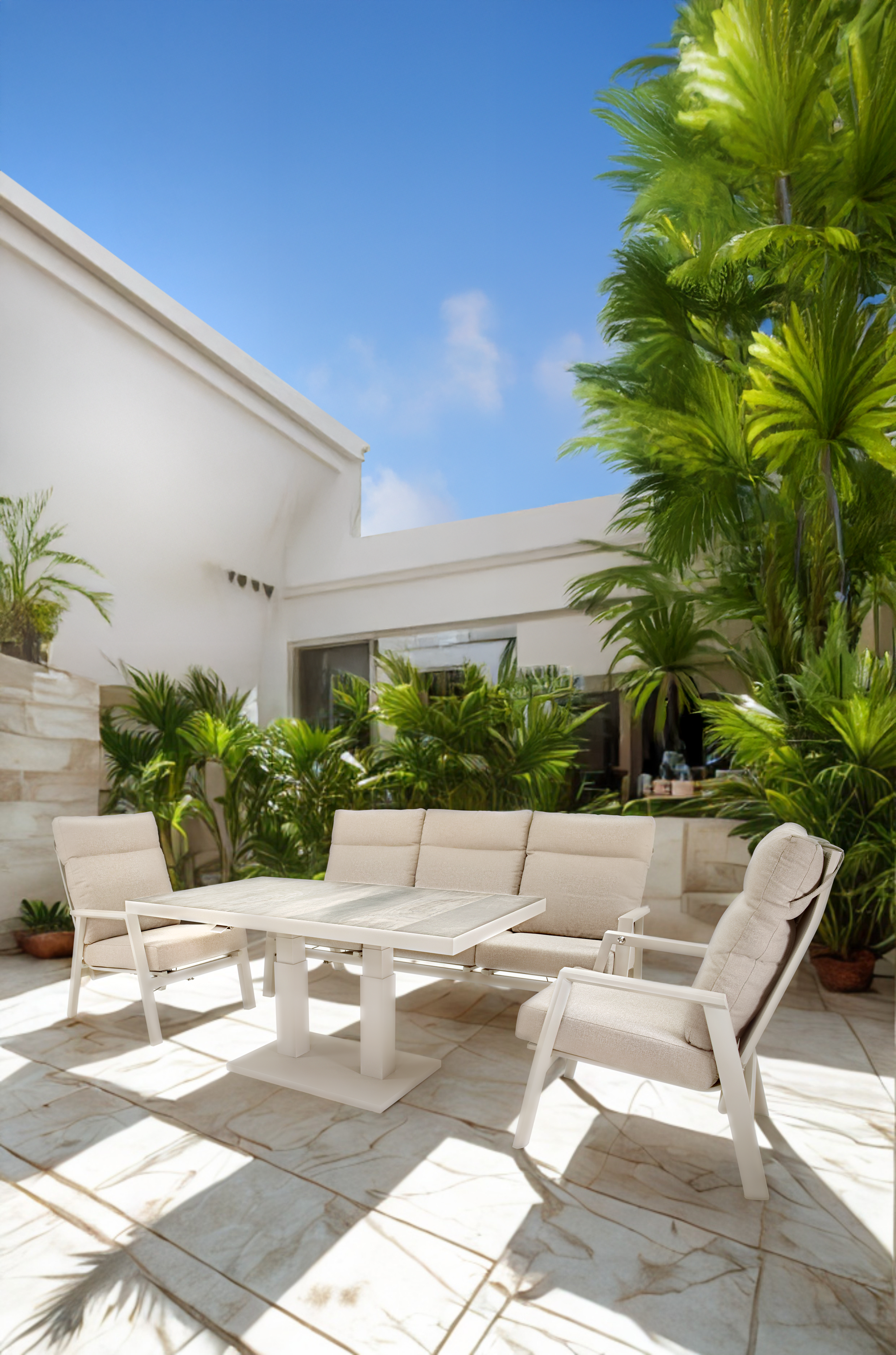 Loungebank Ohio Crema 3-pers