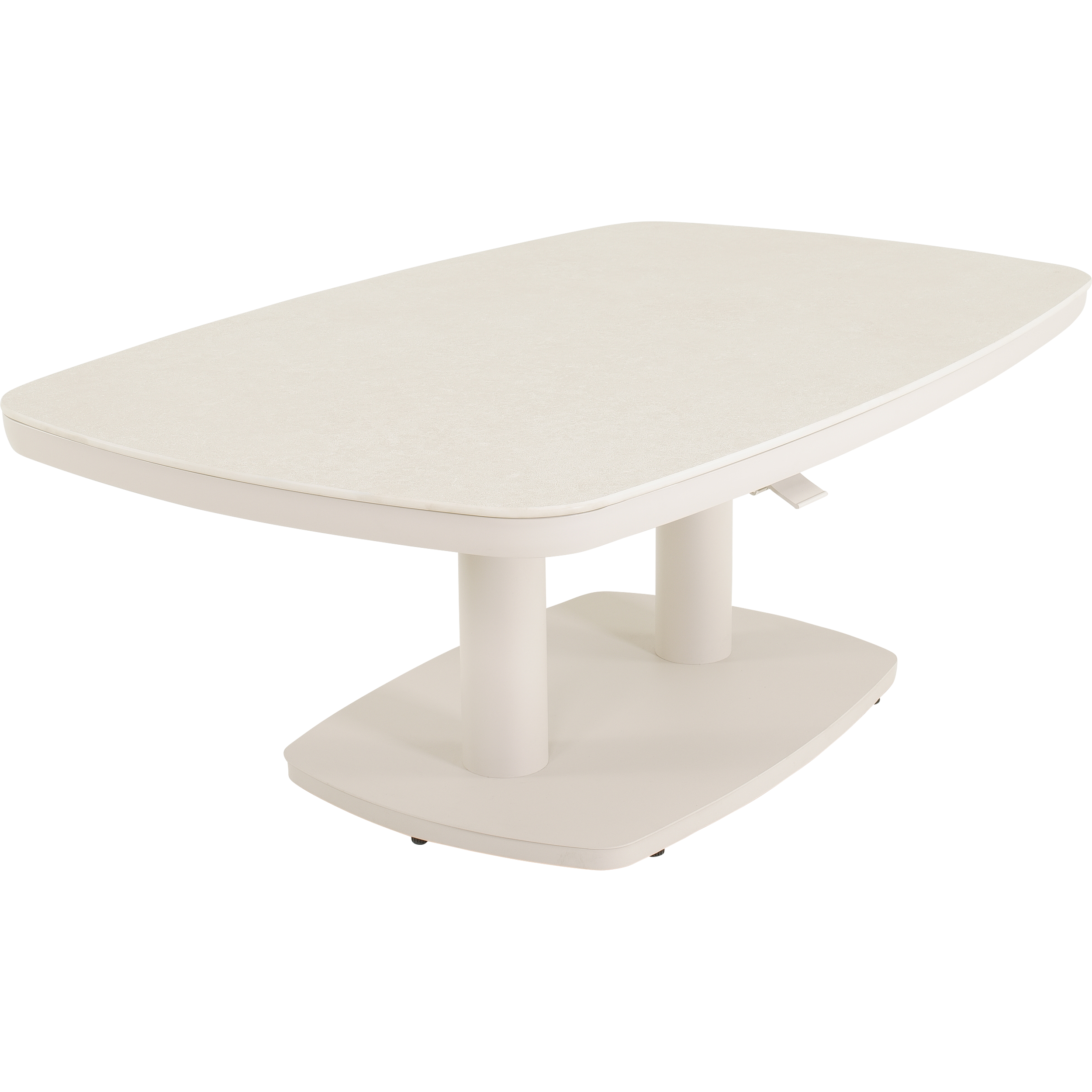 Loungetafel verstelbaar Geneva Crema Deens ovaal 135x83cm